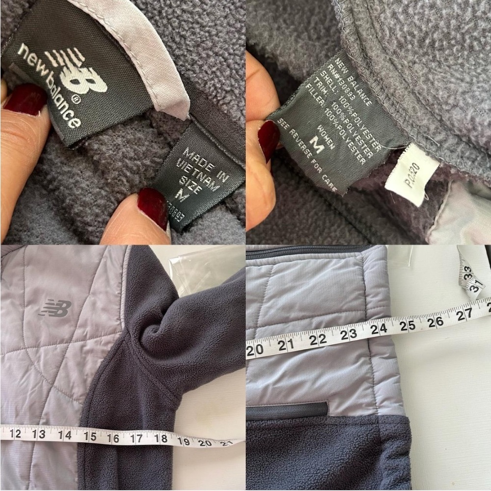 Grey New Balance fleece Quilted Performance Full zip Jacket. - Picture 6 of 8